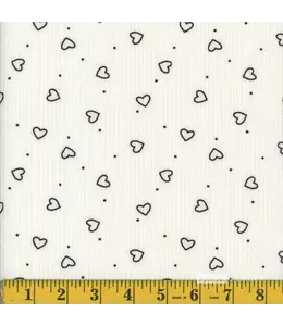 Mook Fabrics YD 141429 Rib Knit Black Hearts