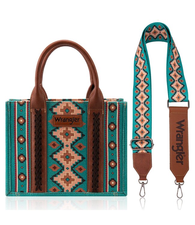 Wrangler Southwestern Print Small Canvas Tote/Crossbody WG2203-8120S