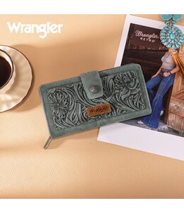 Wrangler Western Wrangler Floral Tooled RFID Wallet WG339-W080