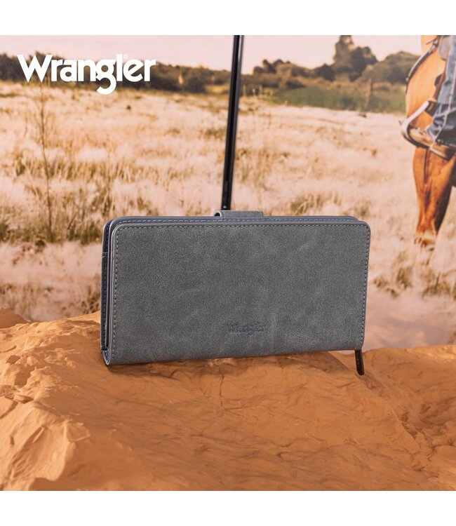 Wrangler Western Wrangler Floral Tooled RFID Wallet WG339-W080
