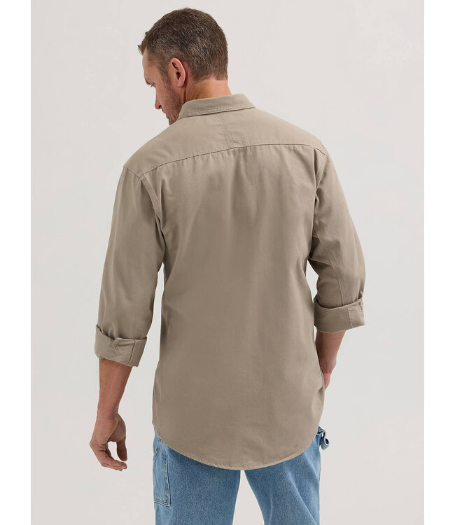 Wrangler Men's Riggs Workwear Long-Sleeve Button Down Solid Twill Work Shirt 103W501KH