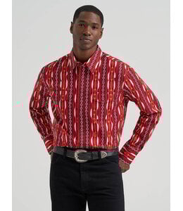 Wrangler Men's Checotah Long-Sleeve Shirt Western Snap Printed Shirt 112374909