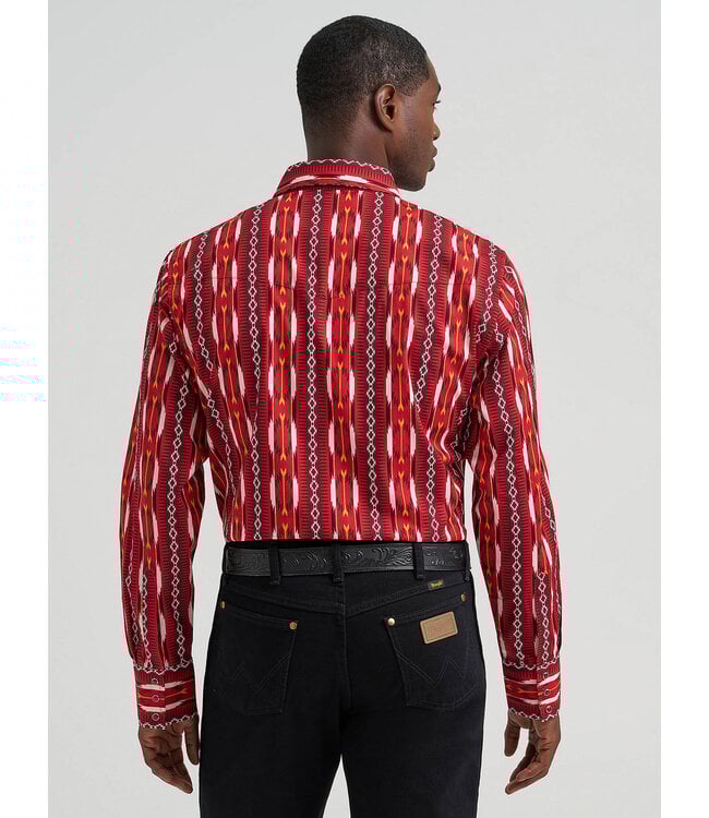 Wrangler Men's Checotah Long-Sleeve Shirt Western Snap Printed Shirt 112374909