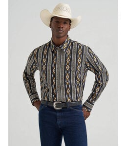 Wrangler Men's Checotah Long-Sleeve Shirt Western Snap Printed Shirt 112374910