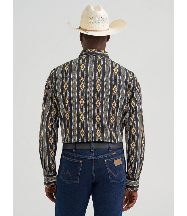 Wrangler Men's Checotah Long-Sleeve Shirt Western Snap Printed Shirt 112374910