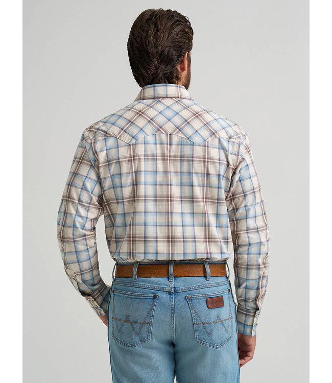 Wrangler Men's Retro Long-Sleeve Sawtooth Snap Pocket Western Shirt 112374742