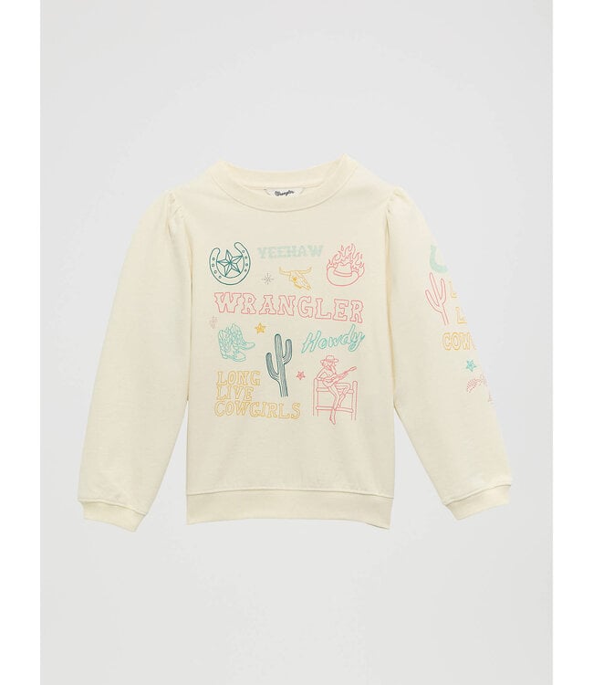 Wrangler Girl's Graphic Puff Sleeve Pullover 112375248