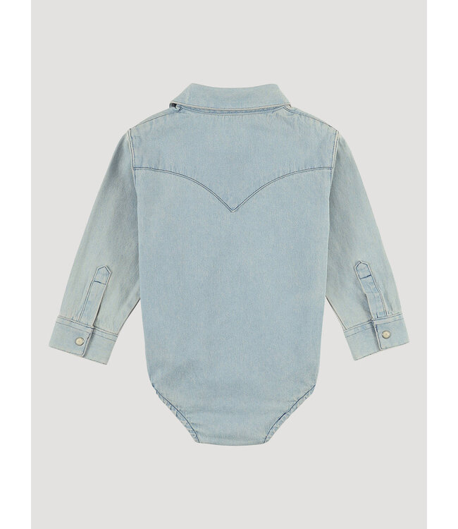 Wrangler Boy's Infant Long-Sleeve Denim Bodysuit with Western Snap Placket PQ1371D