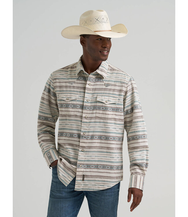 Wrangler Men's Retro Premium Long-Sleeve Western Snap Printed Shirt 112374977