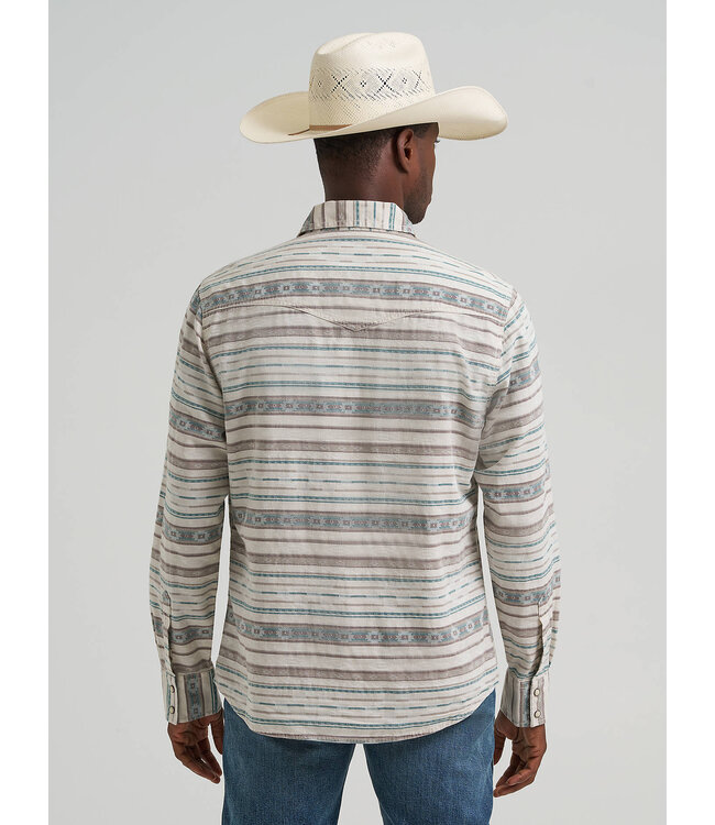 Wrangler Men's Retro Premium Long-Sleeve Western Snap Printed Shirt 112374977