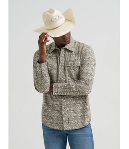 Wrangler Men's Retro Premium Long-Sleeve Western Snap Printed Shirt 112374952