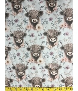 YD Highland Cow Floral Narrow Rib Knit FT202510197-18