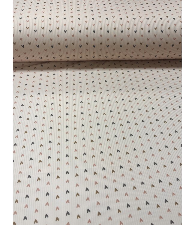 YD Tan Hearts Narrow Rib Knit FT2025102295-18