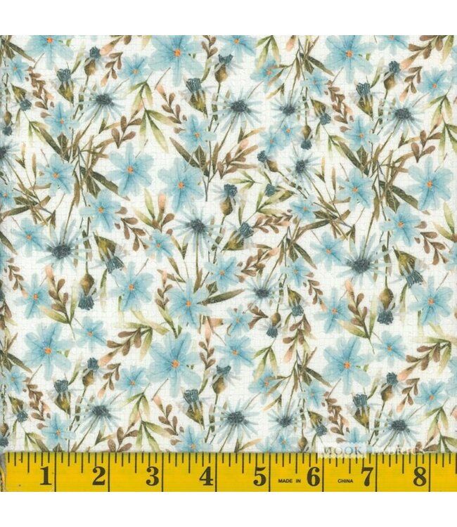 Mook Fabrics YD 140602 Seersucker Stretch 56" NFD Wildflower 01 Blue