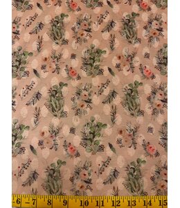 YD 072443 Orange Floral Jaquard Knit