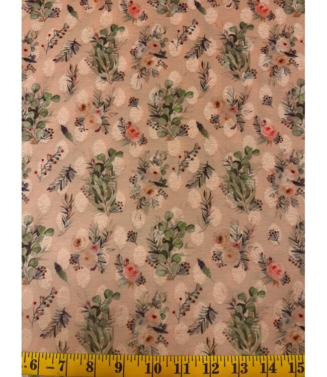 YD 072443 Orange Floral Jaquard Knit