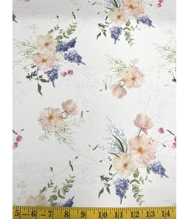 YD Melody Floral Unbrushed Rib Knit