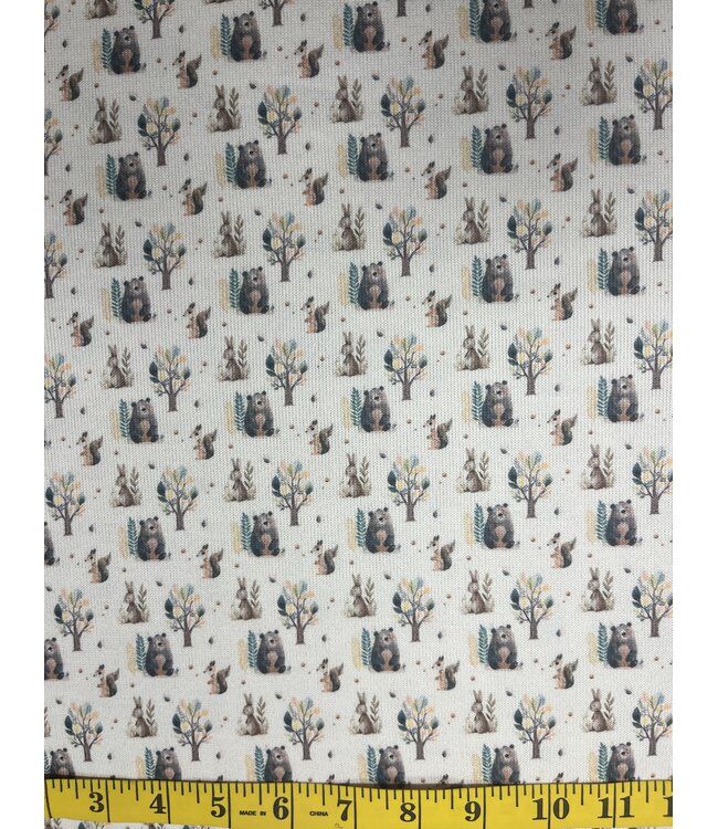 YD Single Brushed Knit - Bears, Squirrels & Bunnies