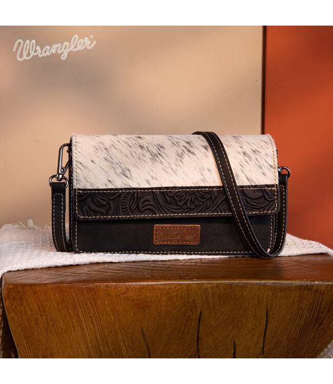 Wrangler Genuine Hair-On Cowhide Wallet/Crossbody WG169-W030