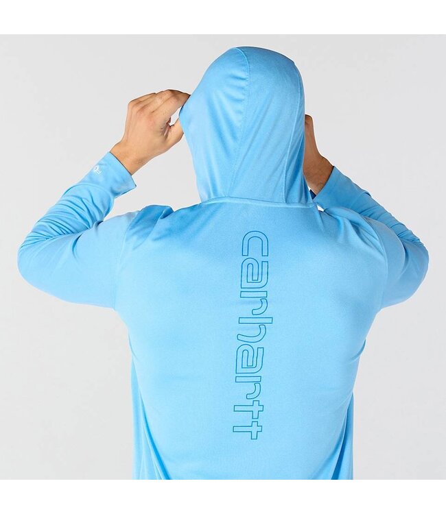 Carhartt Men's Force Sun Defender Lightweight Long-Sleeve Hooded Logo Graphic T-Shirt 106165
