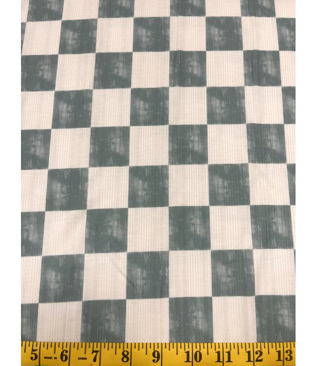 YD #3002-1 Stretch Variegated Rib Knit Blue Checkered