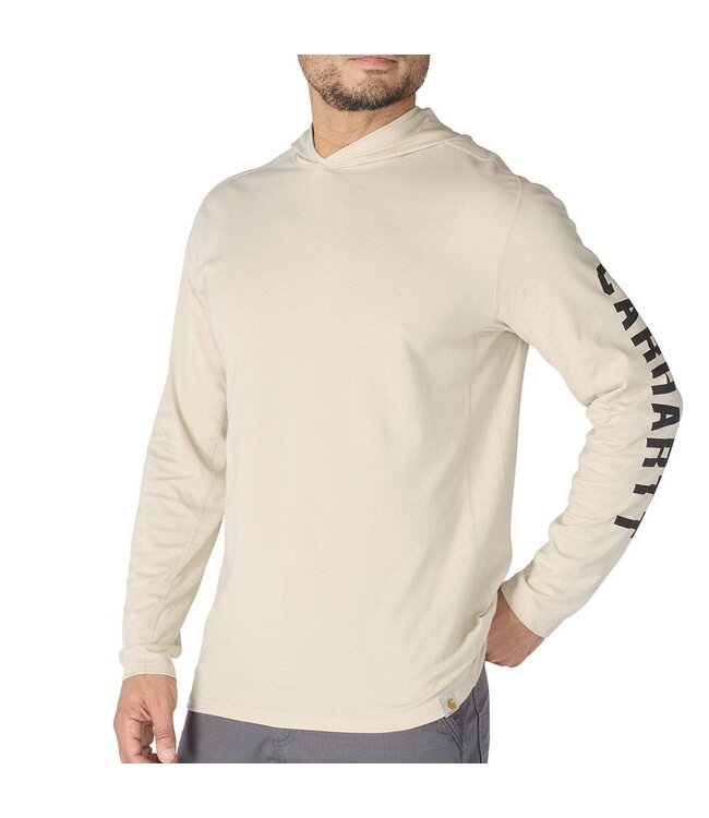 Carhartt Men's Force Relaxed Fit Midweight Long-Sleeve Logo Graphic Hooded T-shirt 106654