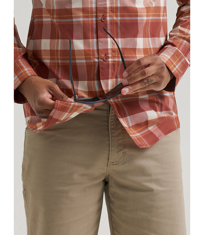 Wrangler Men's All Terrain Gear Plaid Hike to Fish Shirt 112375100