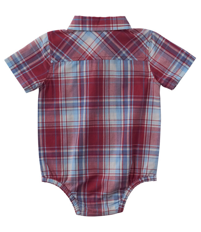 Carhartt Boy's Short-Sleeve Plaid Woven Bodysuit CE8213