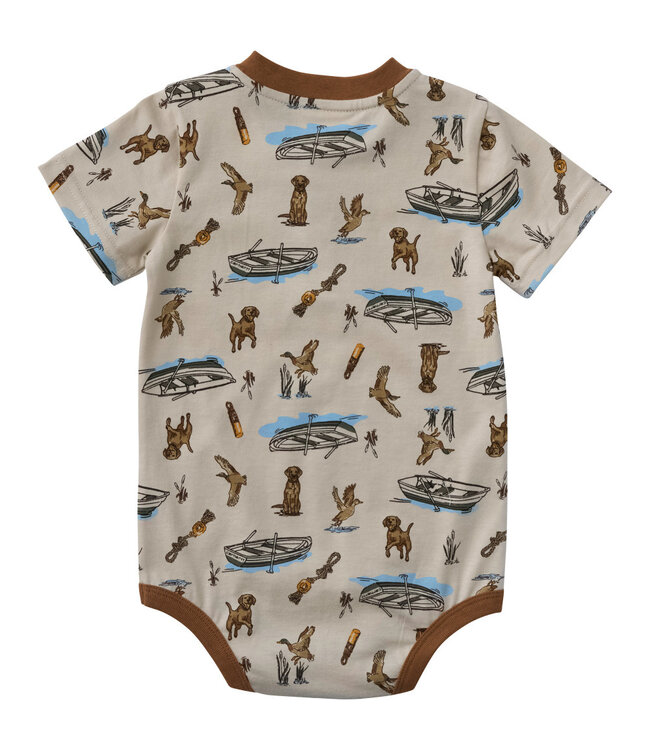 Carhartt Boy's Short-Sleeve Henley Duck/Dog Bodysuit CA6822