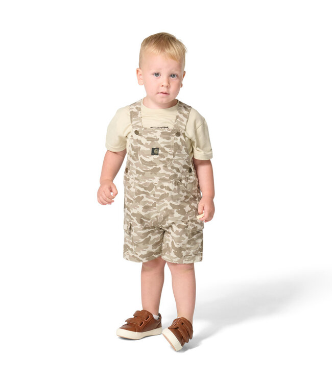 Carhartt Boy's Toddler Short-Sleeve T-Shirt and Camo Cargo Pocket Shortall Set CG8133