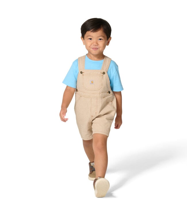 Carhartt Boy's Toddler Short-Sleeve T-Shirt and Brown Stripe Shortall Set CG8117