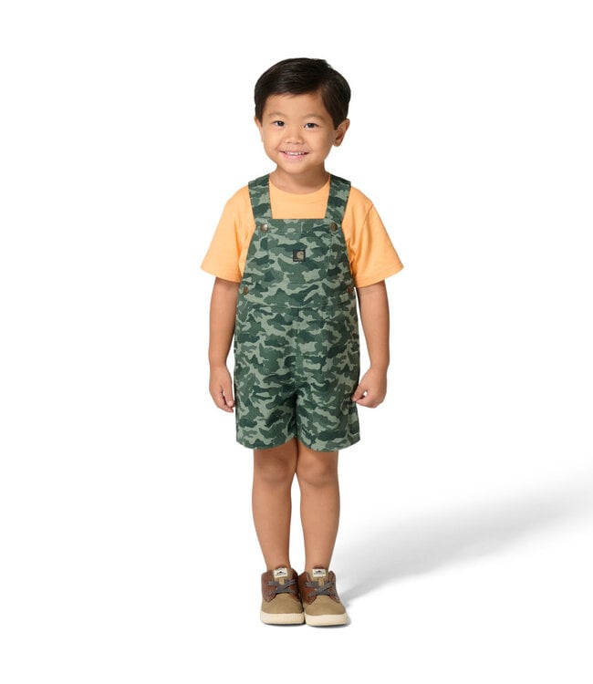 Carhartt Boy's Tolddler Short-Sleeve T-Shirt and Canvas Camo Print Shortall Set CG8115
