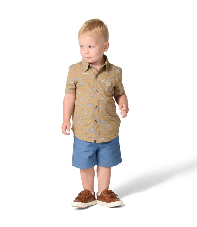 Carhartt Boy's Toddler Short-Sleeve Print Shirt and Canvas Short Set CG8125