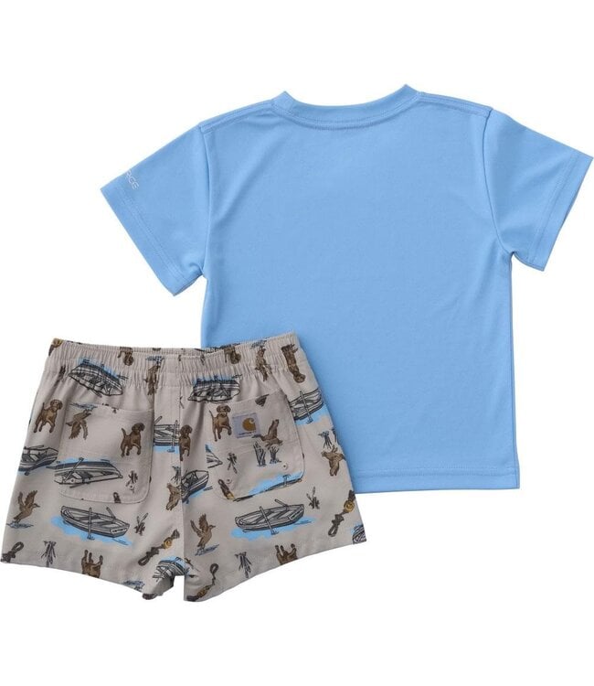Carhartt Boy's Infant Short-Sleeve Force Sun Defender Shirt and Woven Short Set CG8128