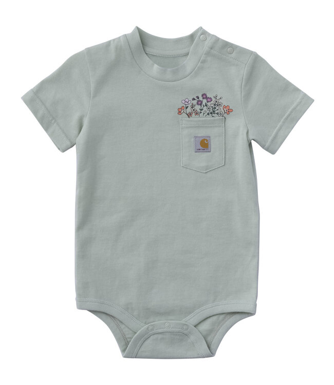 Carhartt Girl's Short-Sleeve Garden Patch Pocket Bodysuit CA7200