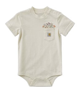 Carhartt Girl's Short-Sleeve Garden Patch Pocket Bodysuit CA7200