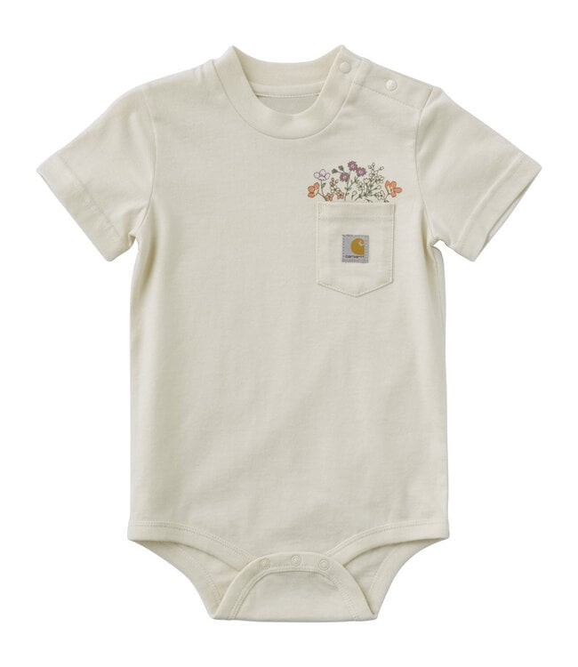 Carhartt Girl's Short-Sleeve Garden Patch Pocket Bodysuit CA7200