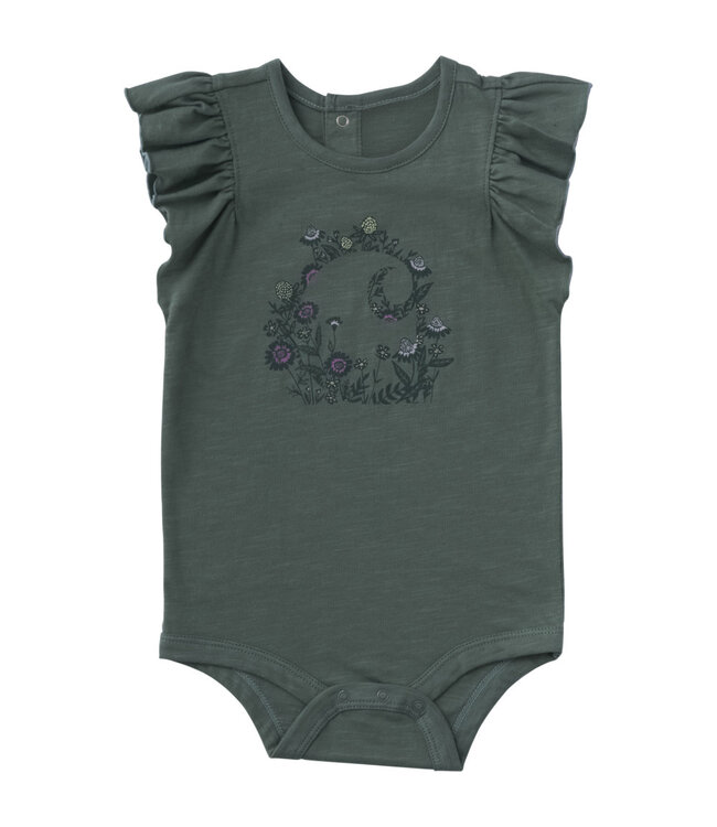 Carhartt Girl's Ruffle Sleeve Floral C Bodysuit CA7195