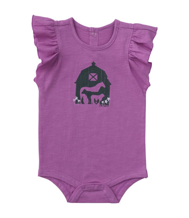 Carhartt Girl's Ruffle Sleeve Barn Bodysuit CA7196