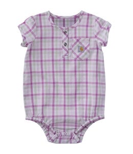 Carhartt Girl's Short-Sleeve Plaid Bodysuit CE9164