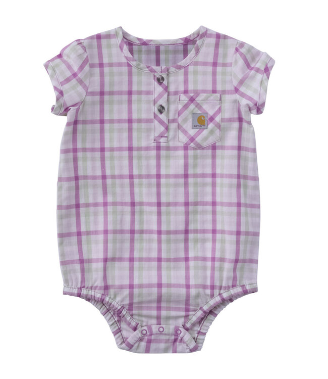 Carhartt Girl's Short-Sleeve Plaid Bodysuit CE9164