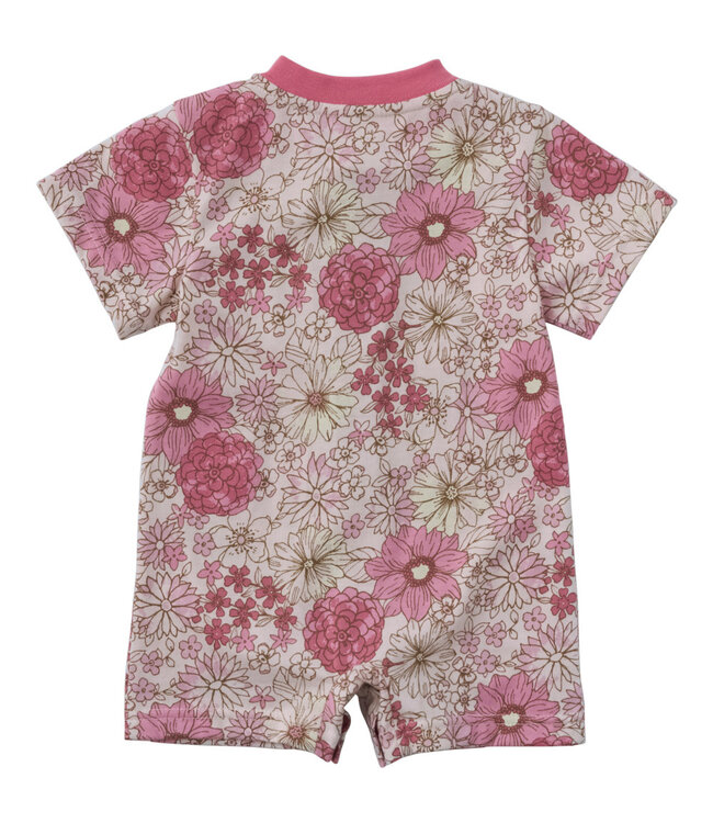 Carhartt Girl's Short-Sleeve Floral Henley Pocket Romper CM9769