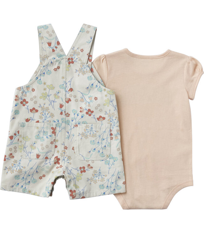 Carhartt Girl's Short-Sleeve Bodysuit and Canvas Shortall Set CG9966