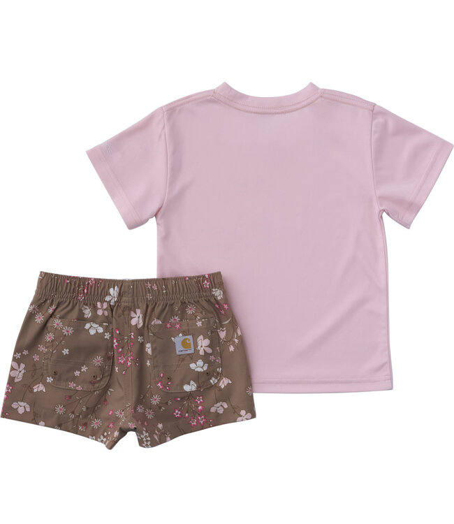 Carhartt Girl's Infant Force Sun Defender Short-Sleeve Shirt and Printed Short Set CG9974