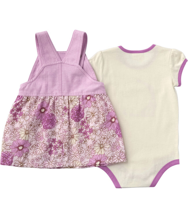 Carhartt CG9980 Short-Sleeve Bodysuit and Chambray Jumper Set