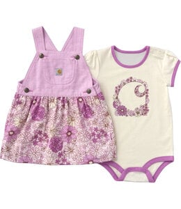 Carhartt Girl's Short-Sleeve Bodysuit and Chambray Jumper Set CG9980