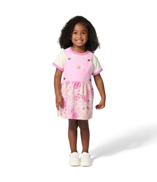 Carhartt Girl's Toddler Short-Sleeve T-Shirt and Chambray Jumper Set CG9981