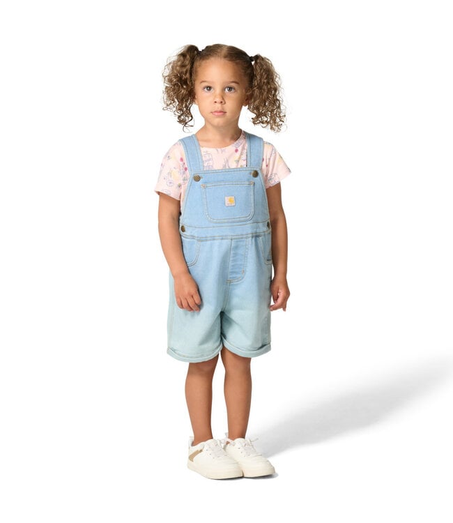 Carhartt Girl's Toddler Short-Sleeve Bee Print T-Shirt and Denim Shortall Set CG9969