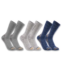 Carhartt Men's Midweight Synthetic-Cotton Blend Crew Sock 3 Pack SC3243M