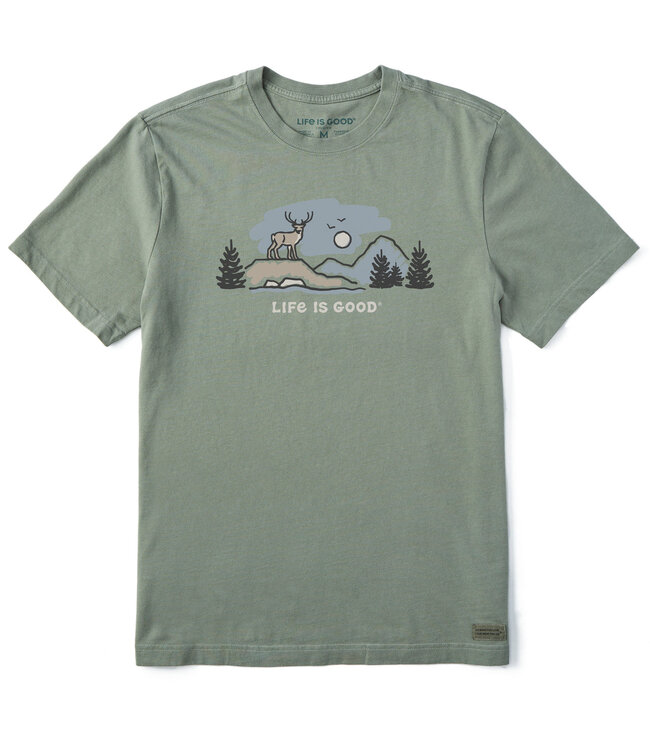 Life Is Good Men's White Tail Buck Vista Short-Sleeve Crusher Tee 153363